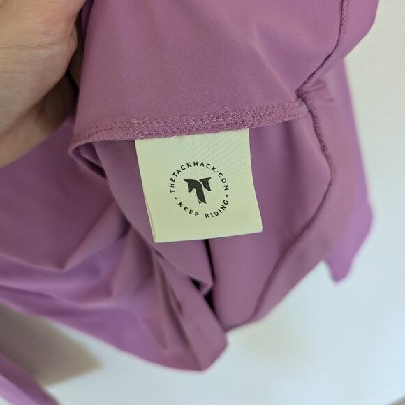 NWT The TackHack Purple Kate Cuffed Horse Riding Shirt Women Size L Equestrian - Picture 5 of 6